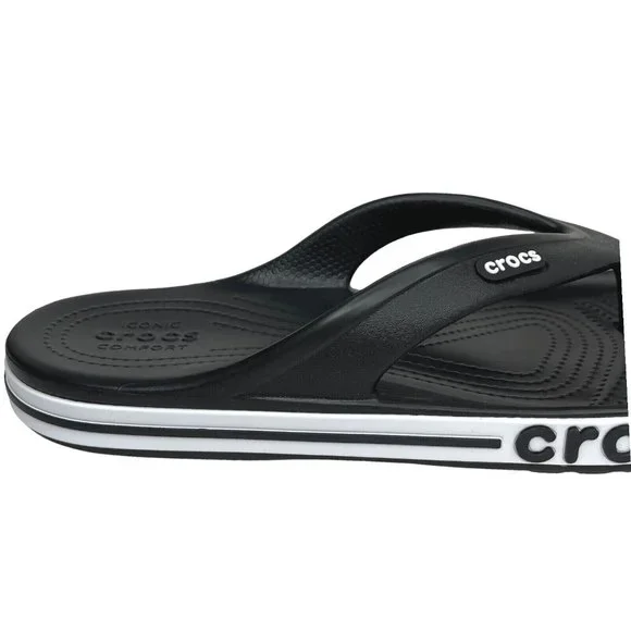 Crocs Bayaband Womens Flip Flop Sandals Size 8 - 9 Black & White‎ Water Friendly - Picture 10 of 14